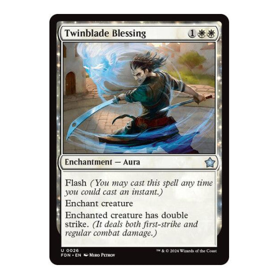 Twinblade Blessing (FDN) #26 Uncommon (Lightly Played) Foundations Magic: The Gathering: 2024