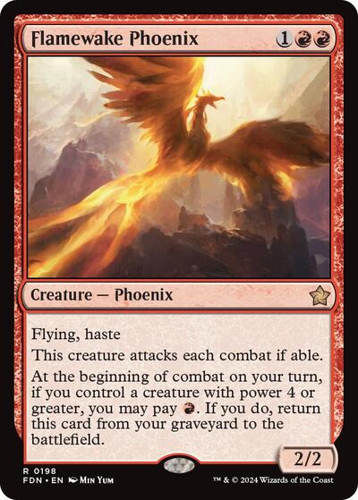 Flamewake Phoenix (FDN) #198 Rare (Lightly Played) Foundations Magic: The Gathering: 2024