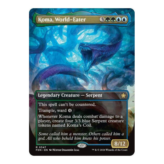Koma World Eater Borderless (FDN) #347 Rare (Near Mint) Foundations Magic: The Gathering: 2024