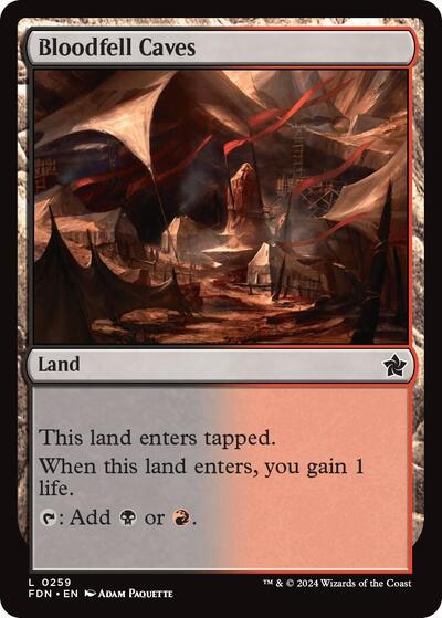 Bloodfell Caves (FDN) #259 Land (Lightly Played) Foundations Magic: The Gathering: 2024