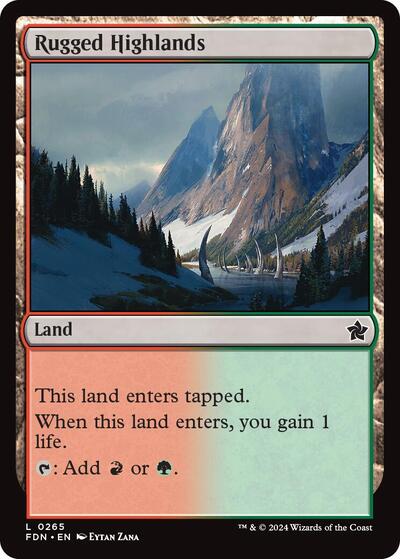 Rugged Highlands (FDN) #265 Land Foundations Magic: The Gathering: 2024