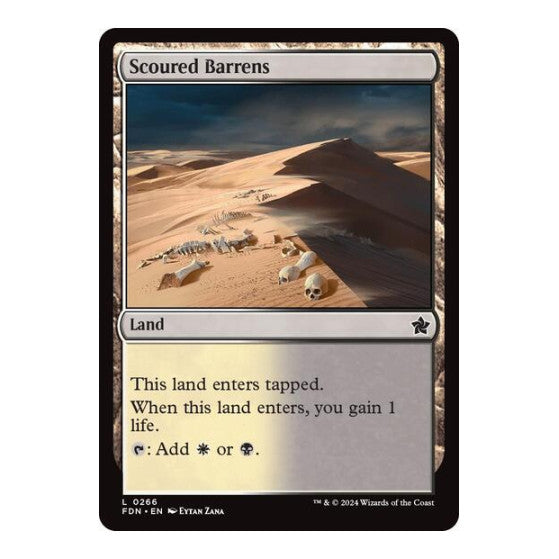 Scoured Barrens (FDN) #266 Land Foundations Magic: The Gathering: 2024
