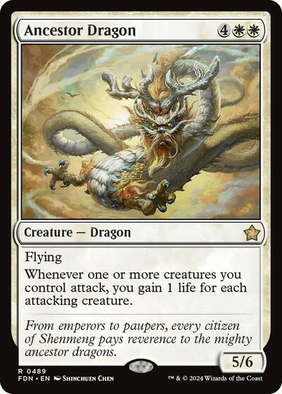 Ancestor Dragon (FDN) #489 Rare (Lightly Played) Foundations Magic: The Gathering: 2024