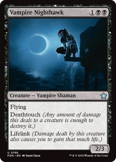 Vampire Nighthawk 0186 (FDN) #186 Uncommon (Lightly Played) Foundations Magic: The Gathering: 2024