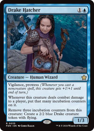 Drake Hatcher (FDN) #35 Rare (Lightly Played) Foundations Magic: The Gathering: 2024
