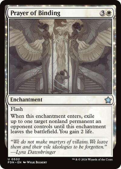 Prayer of Binding 0502 (FDN) #502 Uncommon (Lightly Played) Foundations Magic: The Gathering: 2024