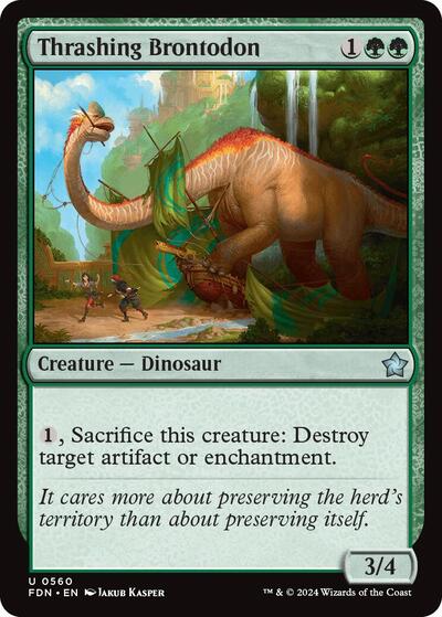 Thrashing Brontodon (FDN) #560 Uncommon (Lightly Played) Foundations Magic: The Gathering: 2024