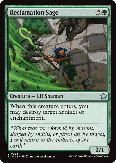 Reclamation Sage (FDN) #231 Uncommon (Lightly Played) Foundations Magic: The Gathering: 2024