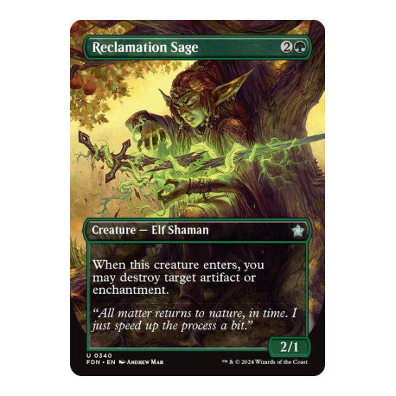 Reclamation Sage Borderless (FDN) #340 Uncommon (Lightly Played) Foundations Magic: The Gathering: 2024