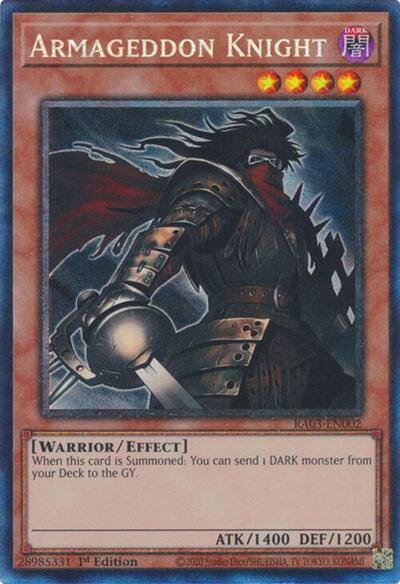 Armageddon Knight PCR (RA03) #RA03-EN002 Prismatic Collector's Rare (1st Edition Near Mint) Quarter Century Bonanza YuGiOh: 2024