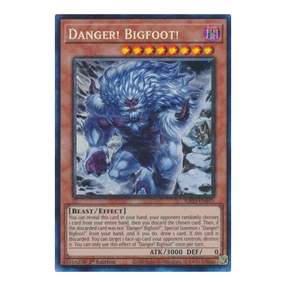 Danger! Bigfoot! (Alternate Art) (PCR) (RA03) #RA03-EN019 Prismatic Collector's Rare (1st Edition Near Mint) Quarter Century Bonanza YuGiOh: 2024