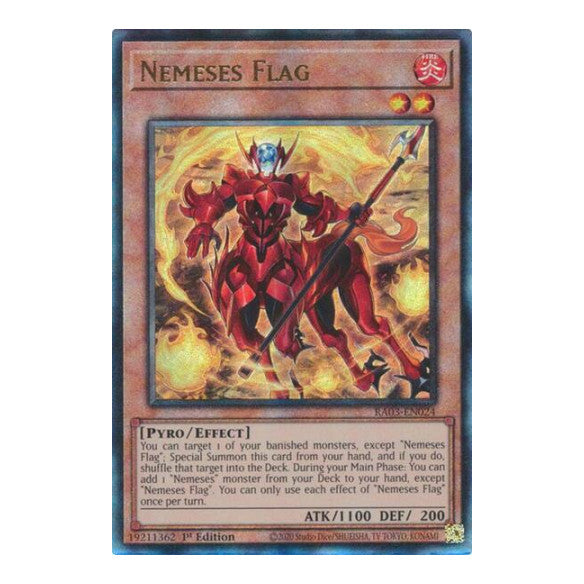 Nemeses Flag (PUR) (RA03) #RA03-EN024 Prismatic Ultimate Rare (1st Edition Near Mint) Quarter Century Bonanza YuGiOh: 2024