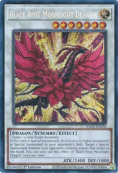 Black Rose Moonlight Dragon Secret Rare (RA03) #RA03-EN038 Secret Rare (1st Edition Near Mint) Quarter Century Bonanza YuGiOh: 2024