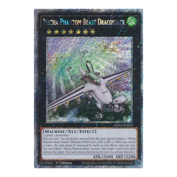 Mecha Phantom Beast Dracossack (Platinum Secret Rare) (RA03) #RA03-EN039 Platinum Secret Rare (1st Edition Near Mint) Quarter Century Bonanza YuGiOh: 2024