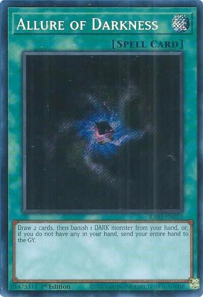 Allure of Darkness Secret Rare (RA03) #RA03-EN055 Secret Rare (1st Edition Near Mint) Quarter Century Bonanza YuGiOh: 2024