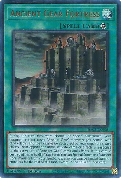 Ancient Gear Fortress UR (RA03) #RA03-EN062 Ultra Rare (1st Edition Near Mint) Quarter Century Bonanza YuGiOh: 2024