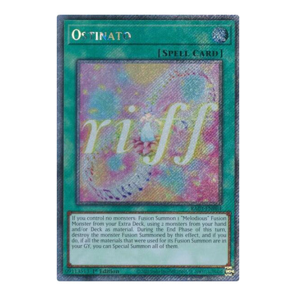 Ostinato (Platinum Secret Rare) (RA03) #RA03-EN064 Platinum Secret Rare (1st Edition Near Mint) Quarter Century Bonanza YuGiOh: 2024