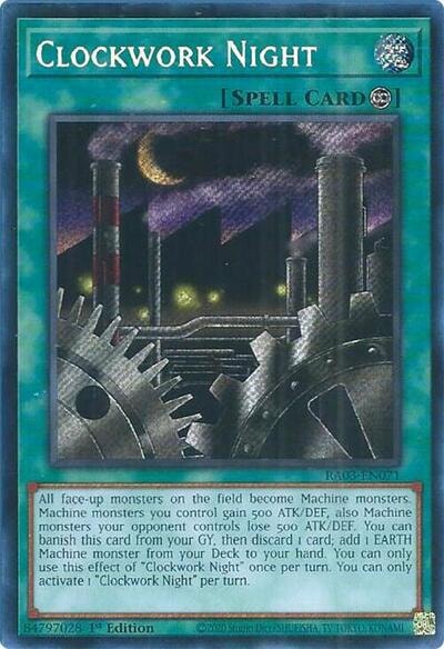 Clockwork Night Secret Rare (RA03) #RA03-EN071 Secret Rare (1st Edition Near Mint) Quarter Century Bonanza YuGiOh: 2024