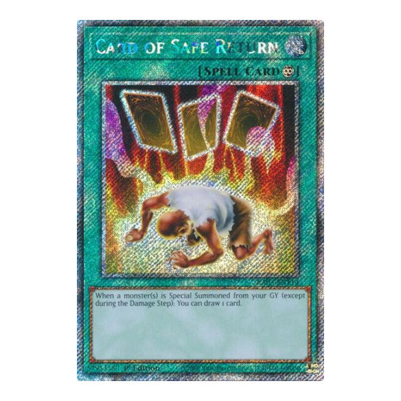 Card of Safe Return (Platinum Secret Rare) (RA03) #RA03-EN114 Platinum Secret Rare (1st Edition Near Mint) Quarter Century Bonanza YuGiOh: 2024
