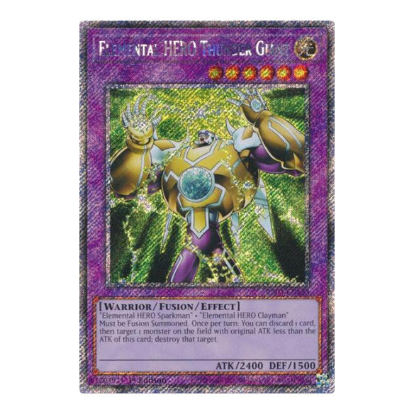 Elemental HERO Thunder Giant (Platinum Secret Rare) (RA03) #RA03-EN153 Platinum Secret Rare (1st Edition Near Mint) Quarter Century Bonanza YuGiOh: 2024