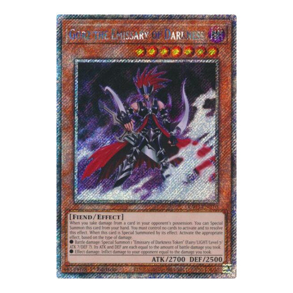 Gorz the Emissary of Darkness (Platinum Secret Rare) (RA03) #RA03-EN210 Platinum Secret Rare (1st Edition Near Mint) Quarter Century Bonanza YuGiOh: 2024