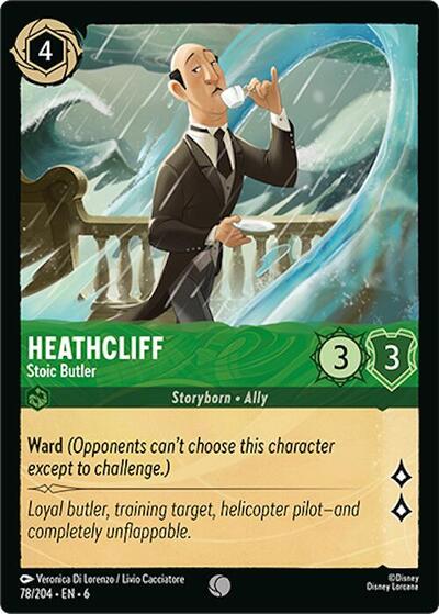 Heathcliff Stoic Butler (6) #78/204 Common (Near Mint) Azurite Sea Disney Lorcana: 2024
