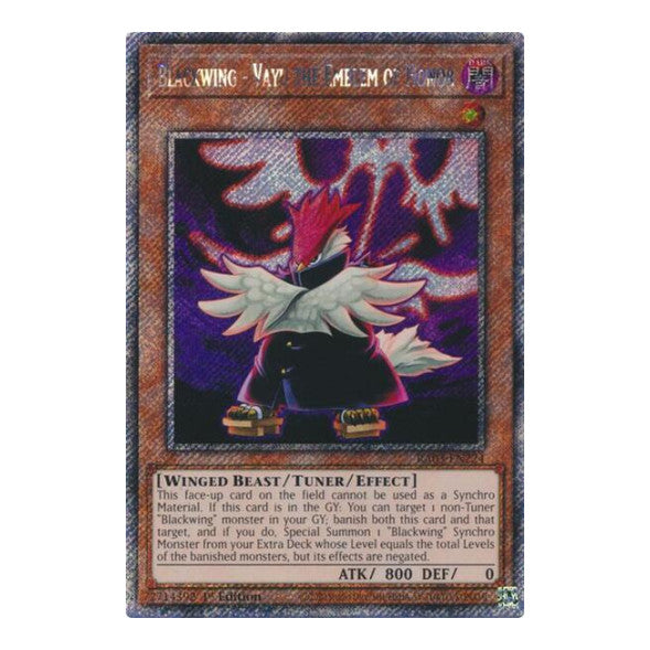 Blackwing - Vayu the Emblem of Honor (Platinum Secret Rare) (RA03) #RA03-EN224 Platinum Secret Rare (1st Edition Near Mint) Quarter Century Bonanza YuGiOh: 2024