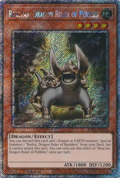 Reactan Dragon Ruler of Pebbles Platinum Secret Rare (RA03) #RA03-EN254 Platinum Secret Rare (1st Edition Near Mint) Quarter Century Bonanza YuGiOh: 2024