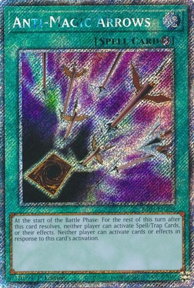 Anti Magic Arrows Platinum Secret Rare (RA03) #RA03-EN264 Platinum Secret Rare (1st Edition Near Mint) Quarter Century Bonanza YuGiOh: 2024