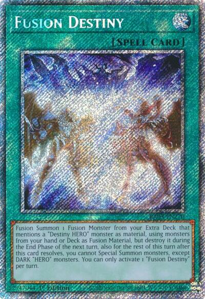 Fusion Destiny Platinum Secret Rare (RA03) #RA03-EN270 Platinum Secret Rare (1st Edition Near Mint) Quarter Century Bonanza YuGiOh: 2024