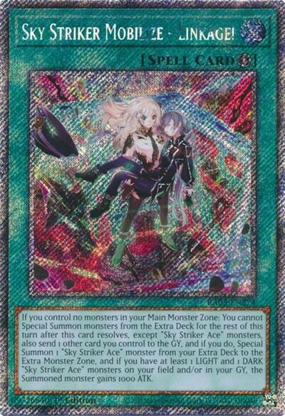 Sky Striker Mobilize Linkage Platinum Secret Rare (RA03) #RA03-EN274 Platinum Secret Rare (1st Edition Near Mint) Quarter Century Bonanza YuGiOh: 2024
