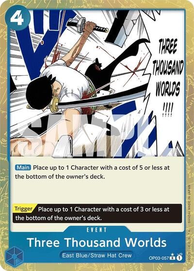 Three Thousand Worlds (Textured Foil) (PRB-01) #OP03-057 Rare (Foil Lightly Played) Premium Booster -The Best- One Piece Card Game: 2024