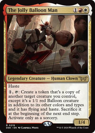 The Jolly Balloon Man (PPDSK) #219p Rare (Near Mint) Promo Pack: Duskmourn: House of Horror Magic: The Gathering: 2024
