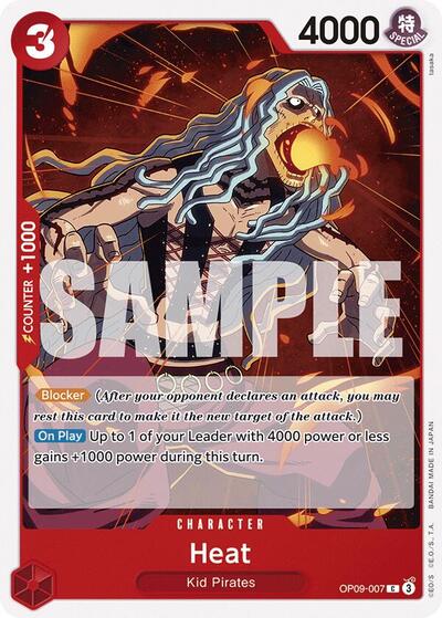 Heat (OP09) #OP09-007 Common (Near Mint) Emperors in the New World One Piece Card Game: 2024