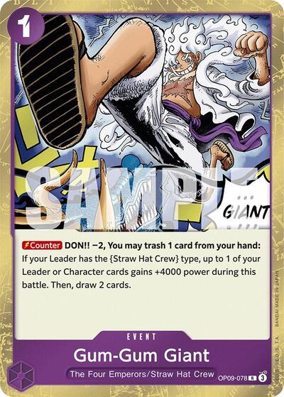 Gum Gum Giant (OP09) #OP09-078 Rare (Foil Near Mint) Emperors in the New World One Piece Card Game: 2024
