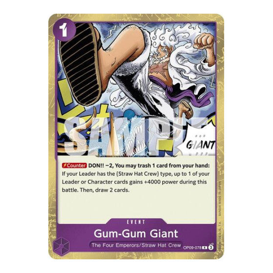 Gum-Gum Giant (OP09) #OP09-078 Rare (Foil Near Mint) Emperors in the New World One Piece Card Game: 2024