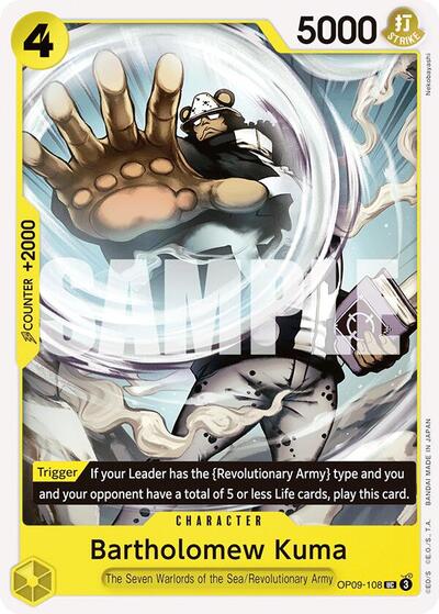 Bartholomew Kuma (OP09) #OP09-108 Uncommon (Near Mint) Emperors in the New World One Piece Card Game: 2024