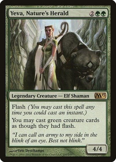 Yeva Natures Herald (M13) #197 Rare (Foil Lightly Played) Magic 2013 (M13) Magic: The Gathering: 2012