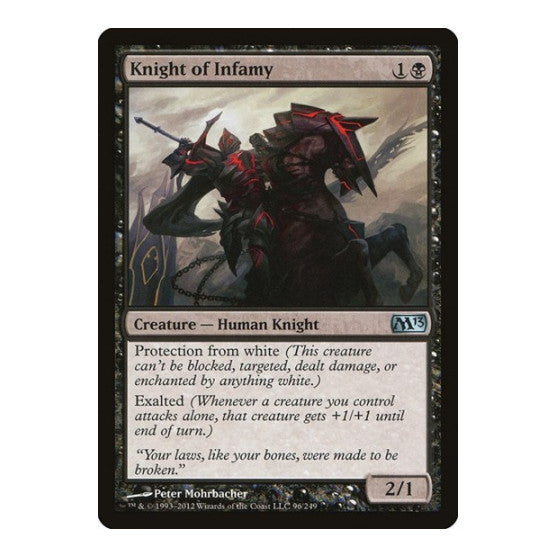 Knight of Infamy (M13) #96 Uncommon (Lightly Played) Magic 2013 (M13) Magic: The Gathering: 2012