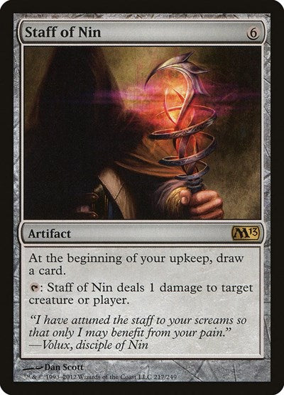 Staff of Nin (M13) #217 Rare (Lightly Played) Magic 2013 (M13) Magic: The Gathering: 2012