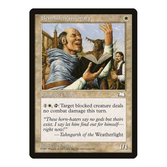 Benalish Missionary (WTH) #10 Common (Lightly Played) Weatherlight Magic: The Gathering: 1997