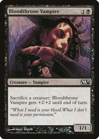 Bloodthrone Vampire (M13) #83 Common Magic 2013 (M13) Magic: The Gathering: 2012