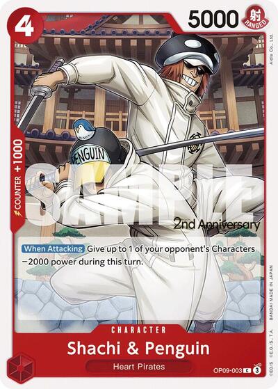 Shachi & Penguin (OP09 ANN) #OP09-003 Common (Near Mint) Emperors in the New World: 2nd Anniversary Tournament Cards One Piece Card Game: 2024