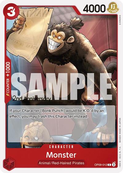 Monster (OP09 ANN) #OP09-012 Common (Near Mint) Emperors in the New World: 2nd Anniversary Tournament Cards One Piece Card Game: 2024