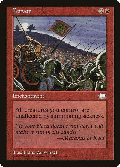 Fervor (WTH) #99 Rare Weatherlight Magic: The Gathering: 1997
