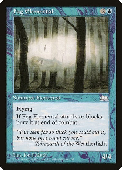 Fog Elemental (WTH) #40 Common (Lightly Played) Weatherlight Magic: The Gathering: 1997