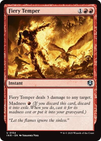 Fiery Temper (INR) #154 Uncommon (Lightly Played) Innistrad Remastered Magic: The Gathering: 2025
