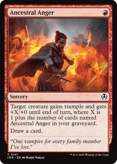 Ancestral Anger (INR) #141 Common (Lightly Played) Innistrad Remastered Magic: The Gathering: 2025