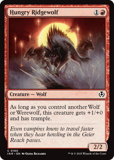Hungry Ridgewolf (INR) #160 Common (Lightly Played) Innistrad Remastered Magic: The Gathering: 2025