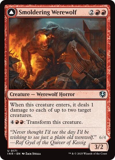 Smoldering Werewolf (INR) #171 Uncommon (Lightly Played) Innistrad Remastered Magic: The Gathering: 2025